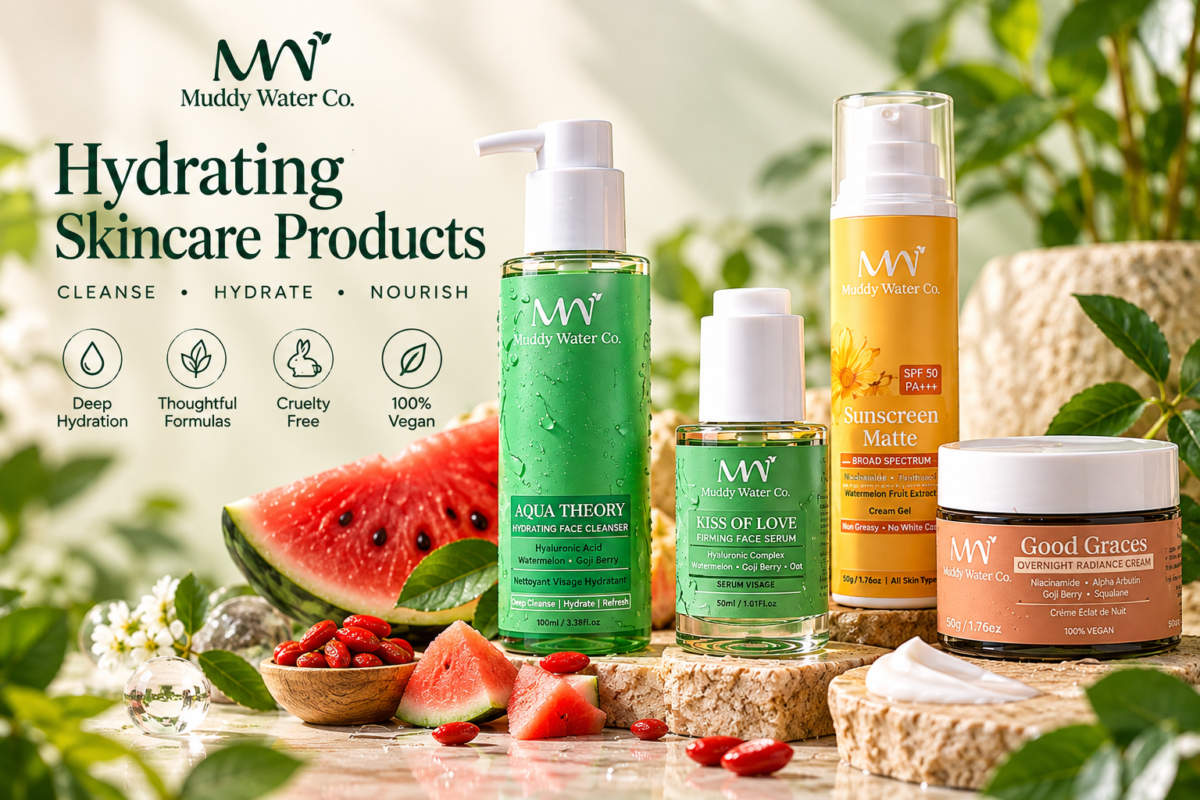 Hydrating Skincare Products Cleanse Hydrate Nourish with Muddy Water
