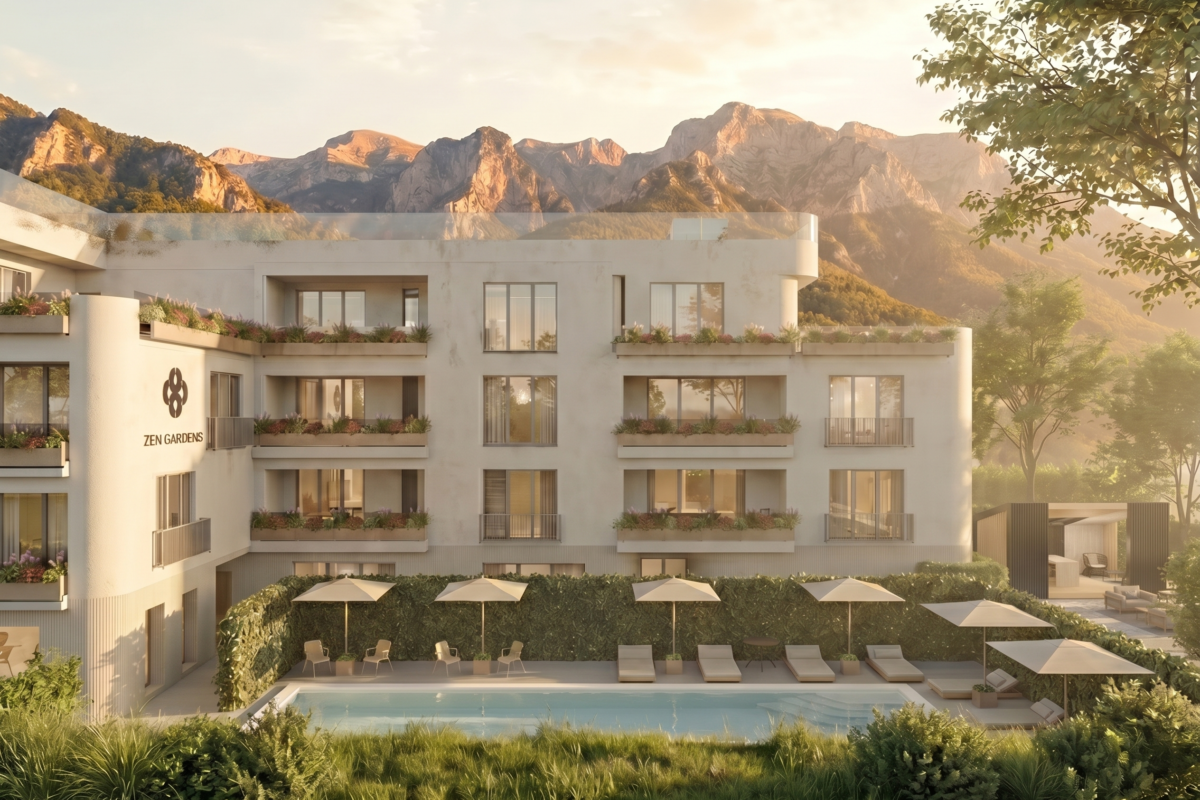 Zen Gardens — Apartment 72 m² in Bar, Montenegro (New Build, Tomba) 1 2B