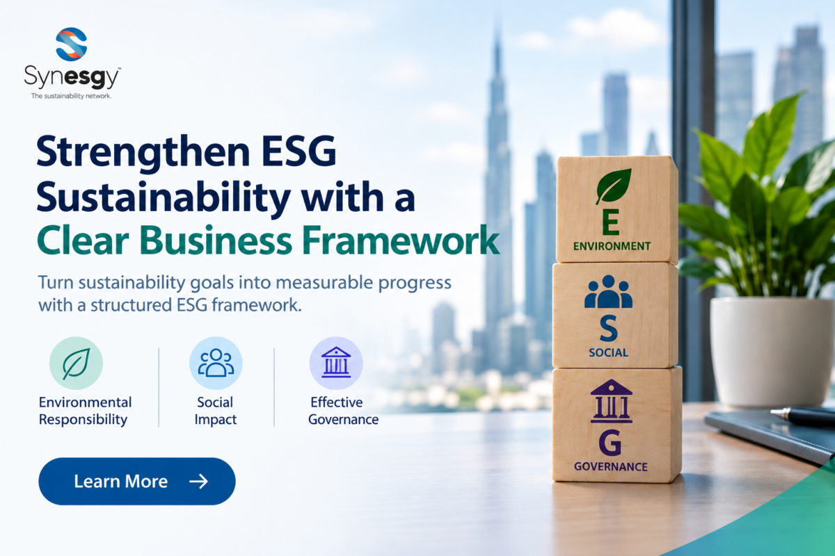 ESG Sustainability Framework Desk Banner